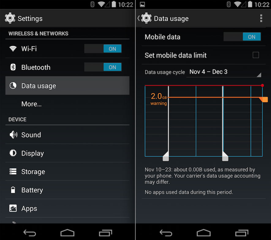 nexus 5 fix mobile data