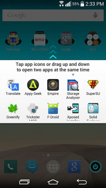 enable all apps split view lg g3