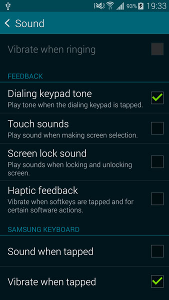 disable system sounds galaxy note 4