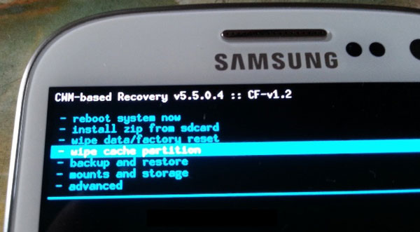 galaxy s3 factory reset format