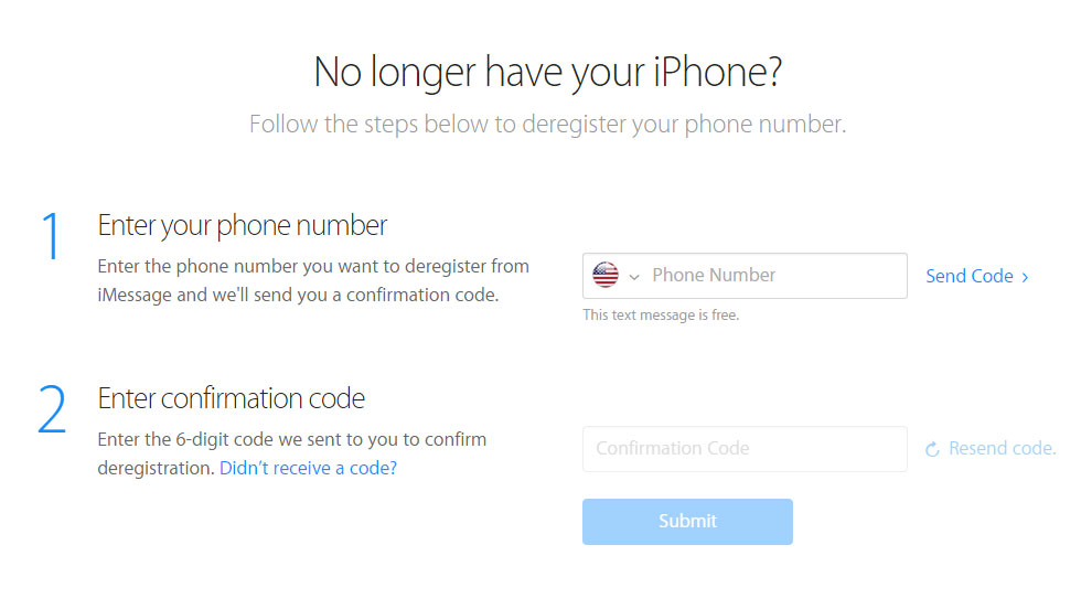 deregister unlink iOS number iMessage