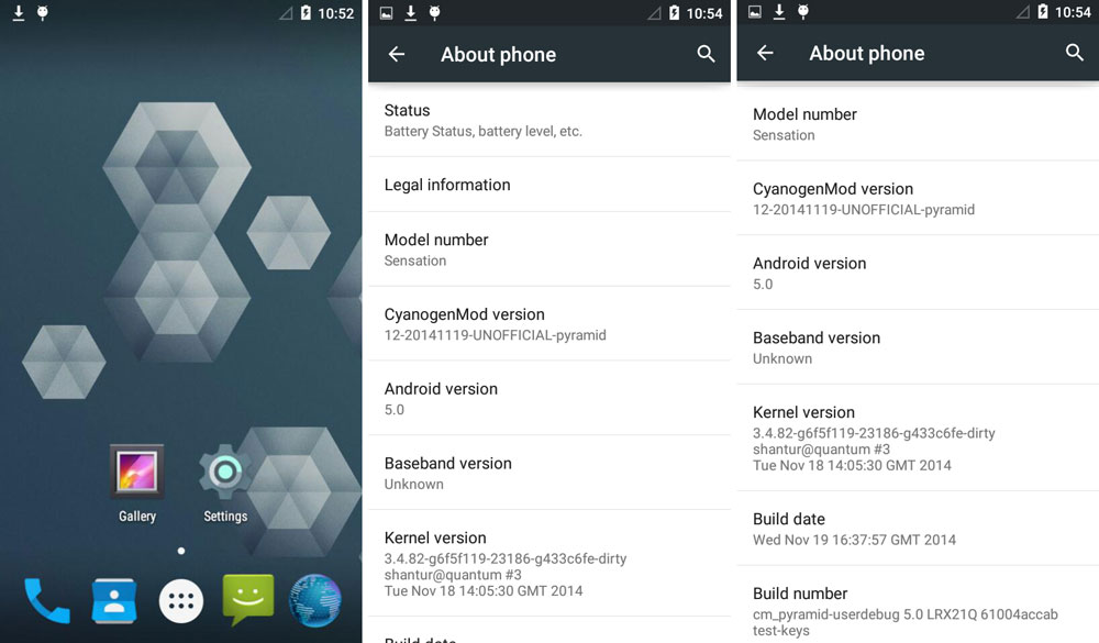 htc sensation cyanogenmod 12 lollipop