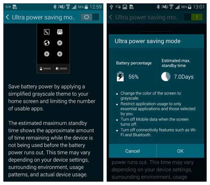 power saving mode galaxy note 4