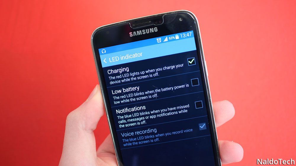 galaxy s5 led notification light