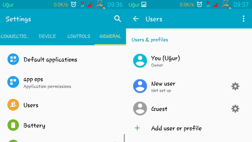 multi user galaxy note 3 lollipop