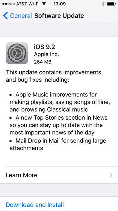 ios 9.2 ota