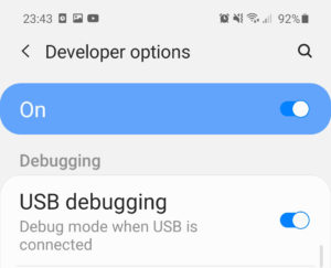 usb debugging Galaxy Z Fold 3