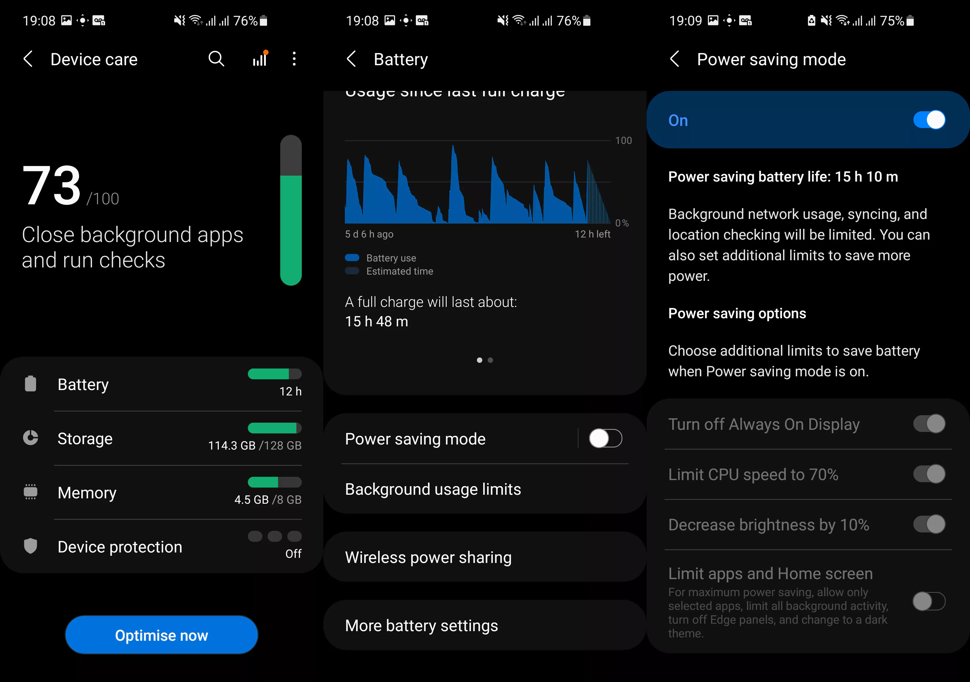 power saving mode galaxy m02s